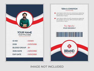 Office id card template illustration with minimalist elements business