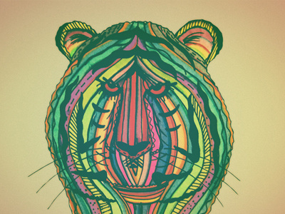 Panthera Tigris handmade illustration tiger tigre