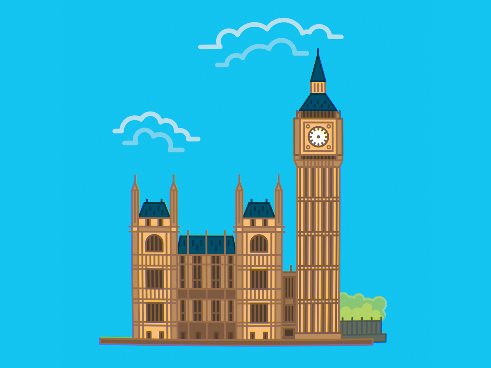 Big Ben and a blue sky by João Ruivo on Dribbble