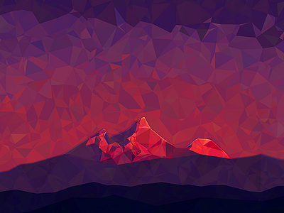 Where Tahrs Live abstract himalayas mountains purple red simple sunrise triangular violet