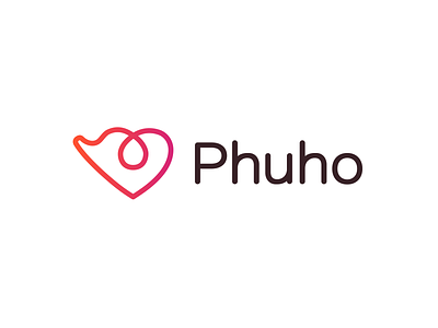 Phuho logo concept brand branding brandmark design elephant graphic design heart icon logo logotype simple