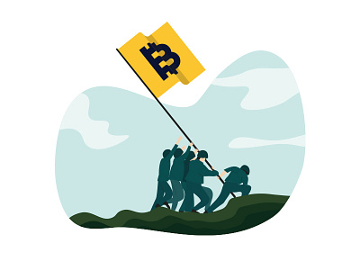 Bitcoin Revolution bitcoin coin design flag illustration poland poznan revolution solidier vector yellow