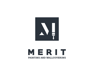 Logo Name: Merit branding design flat logo icon logo logo design milimanist logo minimal minimal logo vector