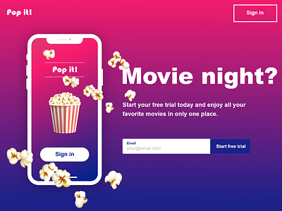 New XD daily challenge: Movie app adobexd appconcept productpresentation ui visualdesign