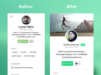Dribbble User Profile Redesign Concept flat redesign ui ui design user profile ux web web design