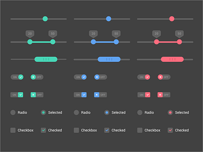 UI Elements - Dark Version