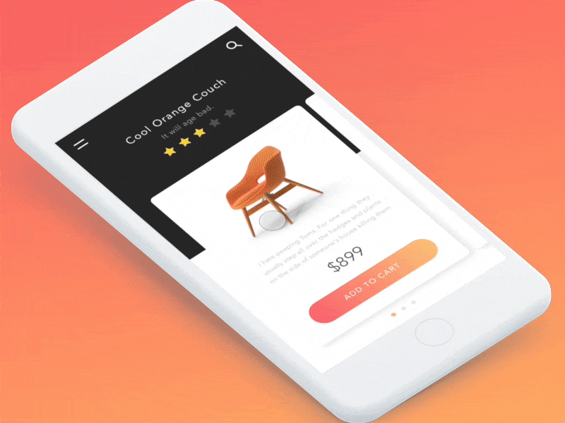 Easy e-commerce checkout buy checkout ecommerce gradient interaction orange product ui