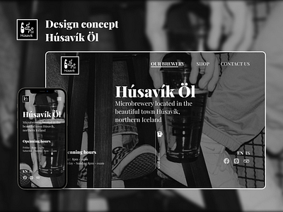 Local Brewery - Húsavík Öl, Webdesign Concept branding brewery concept design designconcept figma iceland icelanddesign ui ux visualdesign webdesign