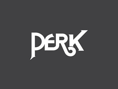 Perk Logo brand mark branding custom type design identity logo typography vector