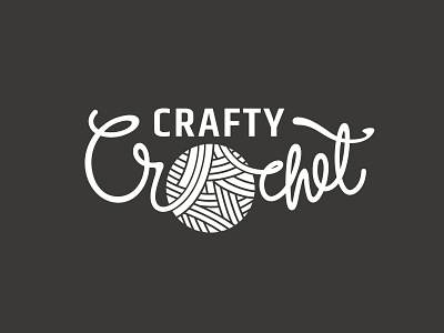 Crafty Crochet brand mark branding custom type design graphic design icon identity illustration logo vector