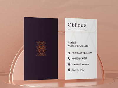 Sophisticated Business Card business card elegant icon minimal orange portrait purple simple sophisticated visiting card