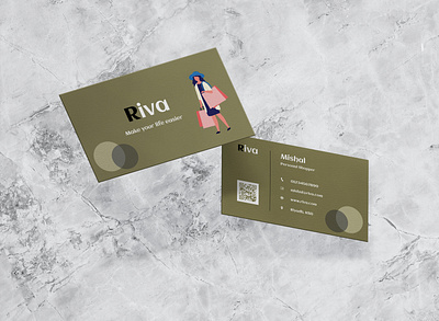 Business Card black business card fashion landscape logo olive green personal shopper simple typographic logo visiting card white