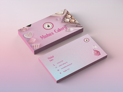 Bakery Business Card bakery business card clean delicious elegant gradient illustration joyful logo minimal pink simple sophisticated unique visiting card