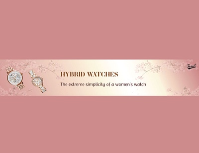 Web Banner banner clean fossil gradient graphic design online shopping rose gold simple social media unique vector watch web banner website