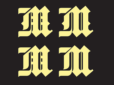 Blackletter M logo design blackletter fraktur gothic handlettering lettering logo script