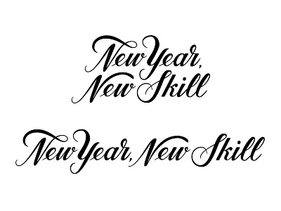 New Year New Skill Design calligraphy flourish handlettering lettering logo logodesign script