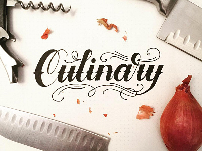 Culinary Script calligraphy flourish handlettering handwritten kitchen lettering script typography