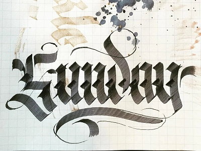 Sunday Fraktur abstract blackletter calligraffiti fraktur gothic handlettering lettering logo pattern script