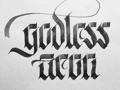 Godless Aeon Blackletter abstract blackletter calligraffiti fraktur gothic handlettering lettering logo pattern script