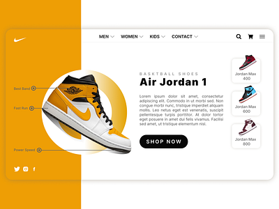 Landing page concept for Nike desktop application graphic design landing page mobile application nike ui user interface ux