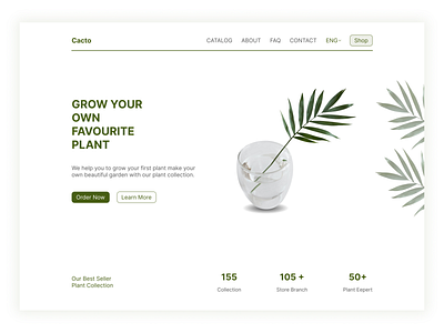 FAVOURITE PLANT WEBSITE figma graphic design landing page plant website user experience user interface