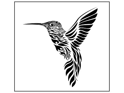 Hummingbird Tribal Art Style art vector