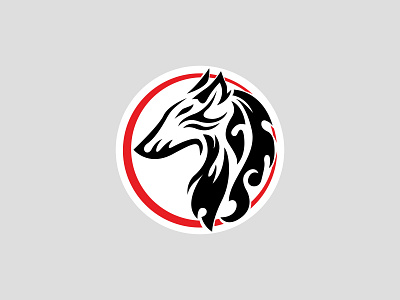 Red Moon Wolf (Discord Badge) graphic design logo vector