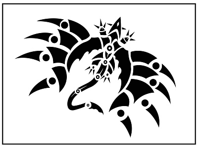 Bird's-eye view of a dragon (Simpified Tribal Art) art vector