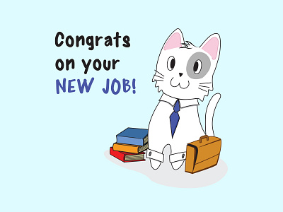 Congrats on your NEW JOB! (Vector Art) cat vector vector art
