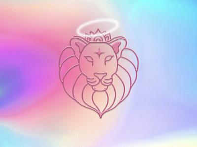 ANGEL LIONESS angel logo art branddesigner brandidentity branding cosmic logo design graphic design holographic illustration lion graphic lion illustration lion logo logo spiritual logo ui vector