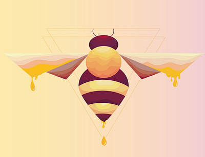 HONEY BEE art bee bee drawing bee logo beeillustration branddesigner brandidentity branding design graphic design illustration insect logo spiritual logo ui vector