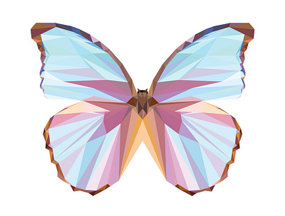 LOY-POLY BUTTERFLY :) art branddesigner brandidentity branding butterfly logo design feminine logo graphic design illustration logo low poly art ui vector