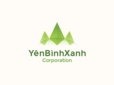 Yên Bình Xanh Logo Concept branding business corporation dynamic gradient logo mark mountain real estate stone tree vietnam