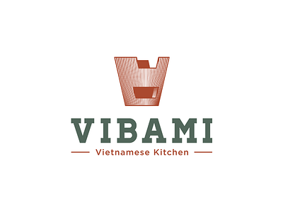 Vibami Logo authentic branding cuisine finland kitchen logo restaurant stove traditional vietnam vietnamese woodcut