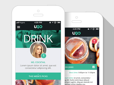 UGO app flat iphone mobile profile travel ui ux