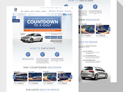 Countdown to a Golf cars countdown ui volkswagen website