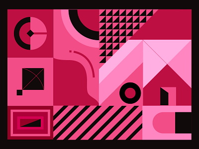 Abstract conceptual elements flatdesign illustration
