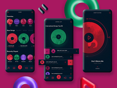 Musical App abstract colorful conceptual flatdesign user experience userinterface vector