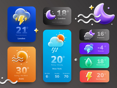 Weather App colorful conceptual mobile interface unique weather app xd