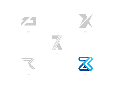 Evolution of my logo design kz letter mark logo logotype monogram personal branding personal identity self branding self identity zk
