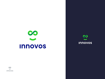 Innovos branding clean design fun ifninite infinity logo loop smile smiling startup tech