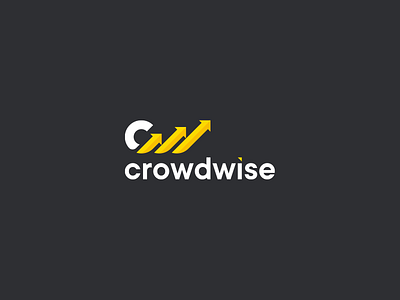 Crowdwise arrows clean cw design growth investment fund letter mark logo minimalist monogram