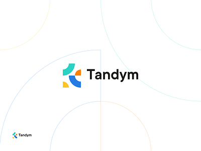 Tandym clean design geometric letter mark letter t logo minimalist monogram t logo
