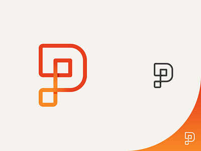 P design letter letter mark letter p logo p single line