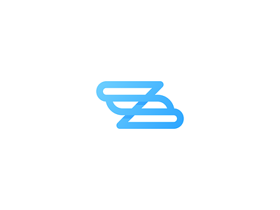 Z blue letter mark letter z logo monogram single line sky blue z z logo