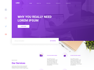 Landing page concept clean concept design experiment landing page landing page concept theme ui ux website