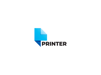 Printer logo blue branding chat bubble design letter p logo paper rebranding technology