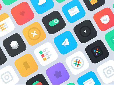 icon pack for iOS 10 app apple color design health icon iconography ios logo remake settings ui
