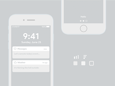 Minimal Phone lock-screen concept apple concept design elements google icon iconography iphone minimal mockup ui visual