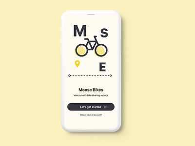 Moose Bikes - Public Sharing Bikes app design logo ui ux